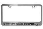 License Plate Frame Stainless &quot;My Other Car is a MINI COOPER&quot;