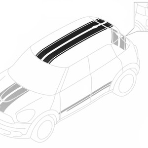 MINI Cooper & S Countryman Roof Stripes - Black Mini Cooper