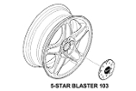 Mini Cooper Hub Cap 5-Star Blaster 103 White Gen1 & Gen2 OEM