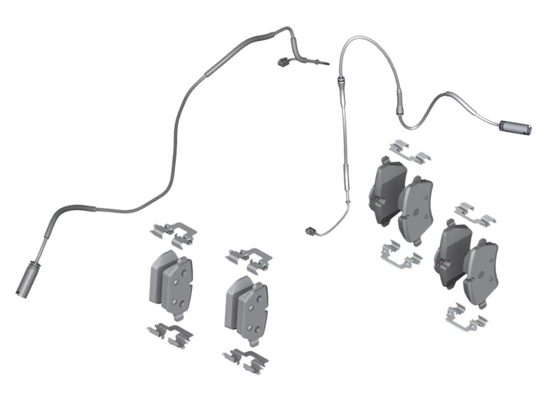 Front and Rear Brembo Ceramic Brake Pads with Sensor Kit for Mini Cooper '11-'15 