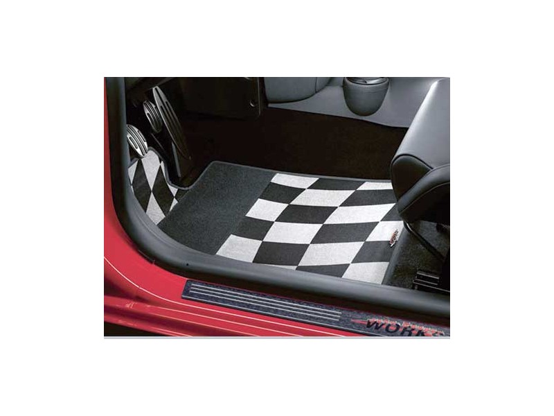 Checkered Racing Anti-Slip Cup Mat Pad For Mini Cooper R57 R58 3Pcs JCW R56 Z3S2