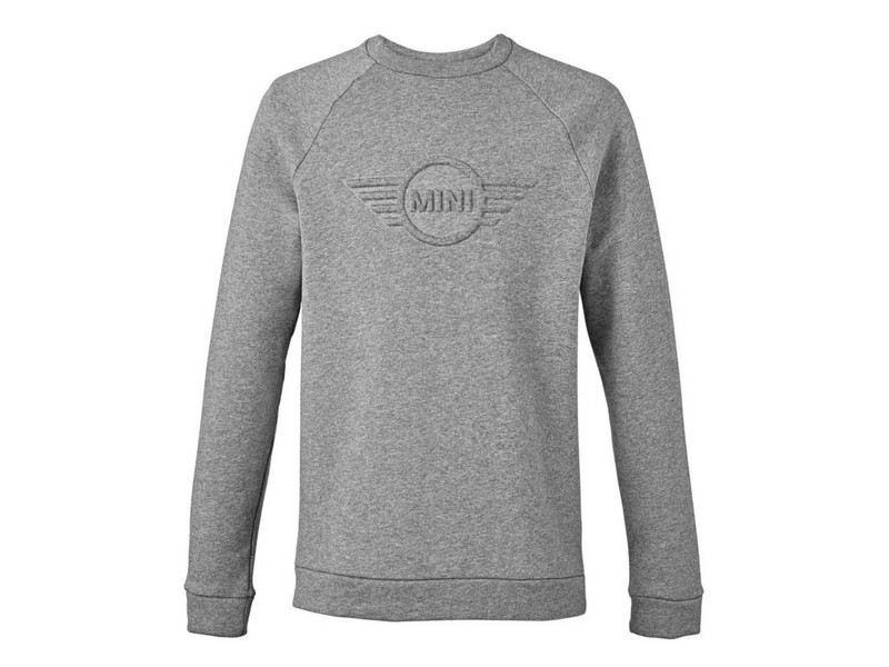 Mini Cooper Mens Sweatshirt In Grey With Wings Logo 3d Small