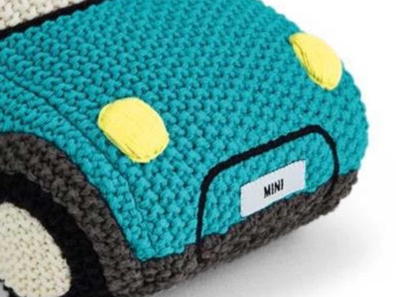 Mini Knitted Car Cushion in Aqua