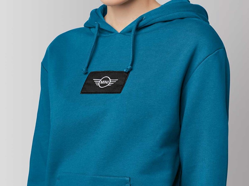 Mini Cooper Logo Patch Island Blue Sweatshirt In Womens Sizes