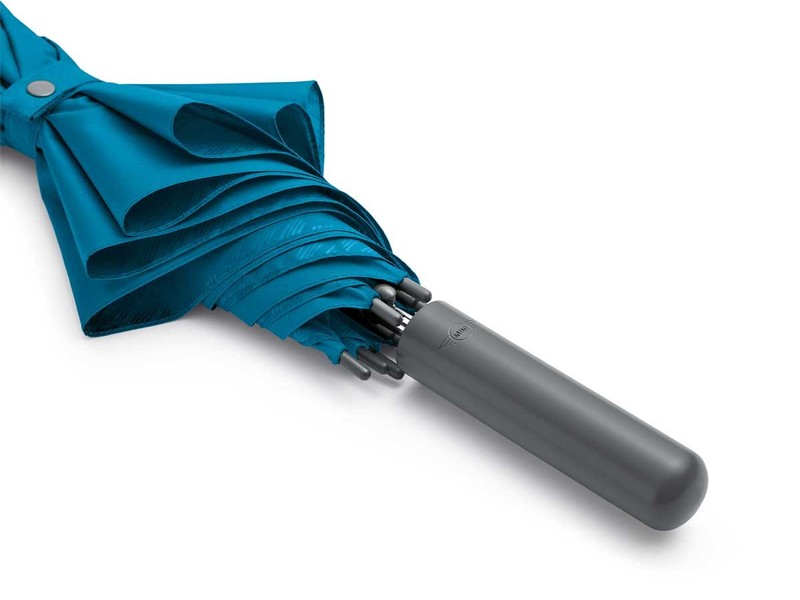 Mini Cooper Umbrella Walking Stick W/ Signet Pattern In Island Blue