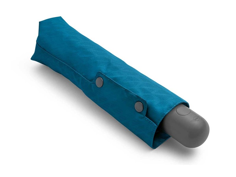 Mini Cooper Foldable Umbrella W/ Signet Pattern In Island Blue