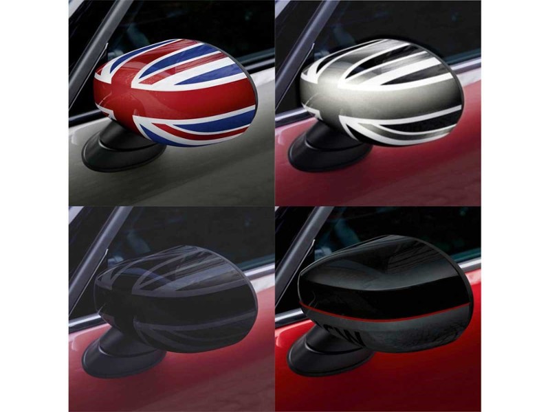 NEW OEM MINI Cooper Mirror Covers Pair for POWERFOLD Checkered 