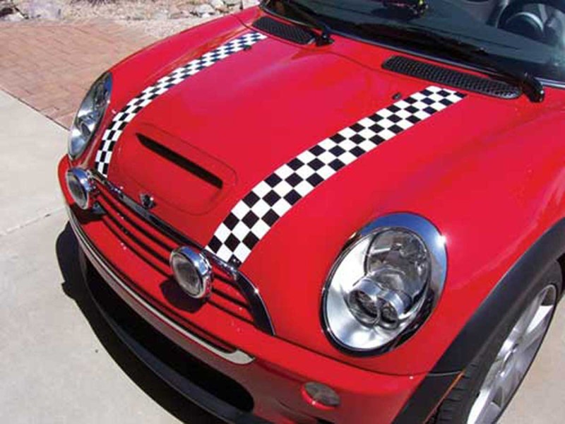 Bonnet Stripes Checkered Magnetic Gen1 MINI Cooper Cooper S R50 R52 R53